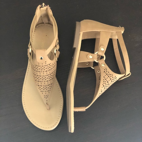 Perforated Tan Sandals - Picture 3 of 4